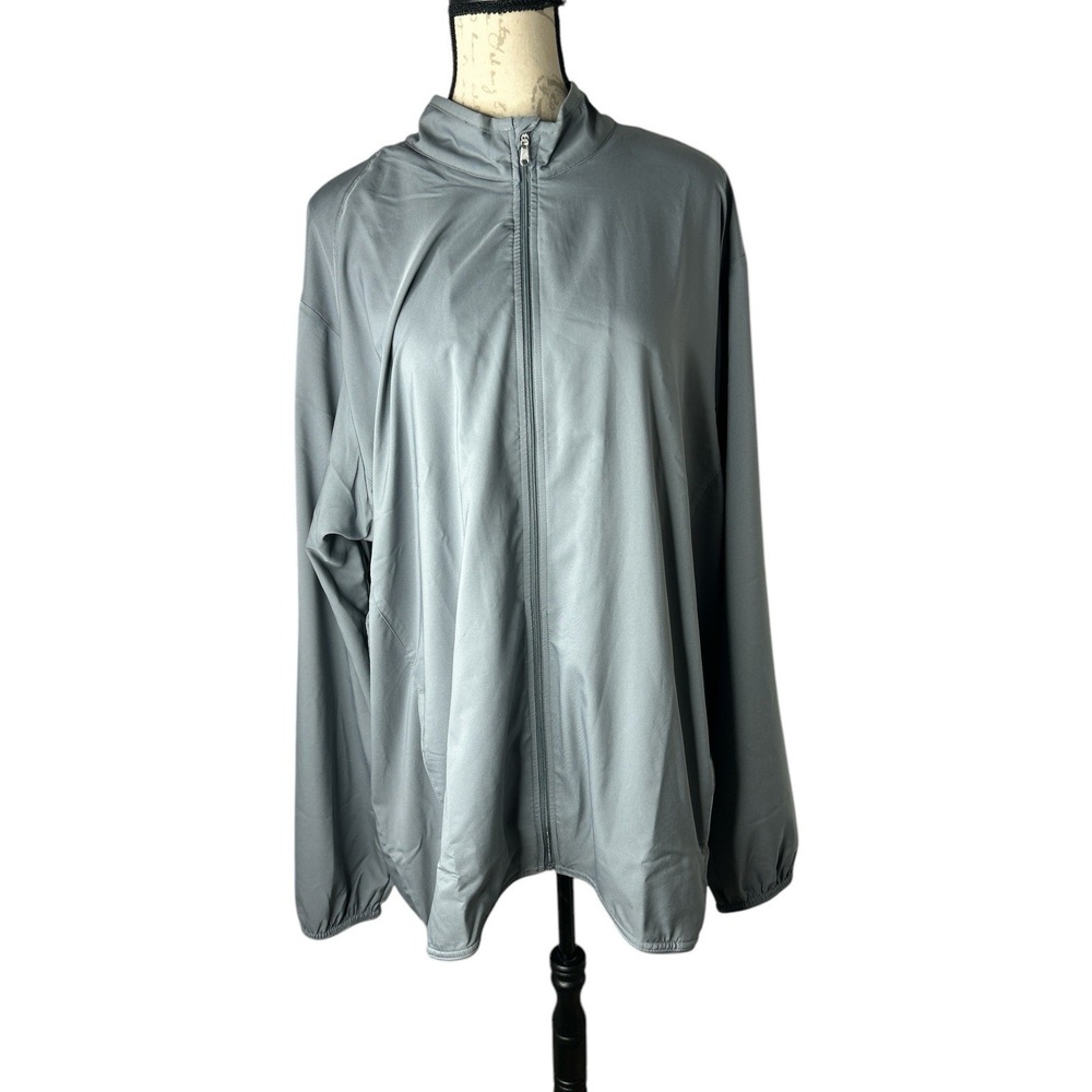 Adidas Golf Men's 2XL Jacket Long‎ Sleeve Full Zip Gray Lightweight EUC